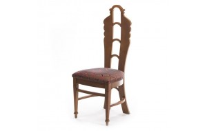 Art Deco ξύλινη καρέκλα και ύφασμα με ρόμβους 46x46x114 εκ