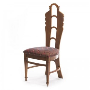 Art Deco ξύλινη καρέκλα και ύφασμα με ρόμβους 46x46x114 εκ