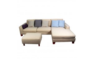 Υφασμάτινος γωνιακός καναπές σε κρεμ χρώμα 285x160x85 εκ