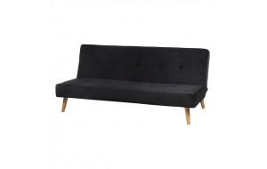 Καναπές κρεβάτι βελούδινος σε μαύρο χρώμα 180x90x80 εκ
