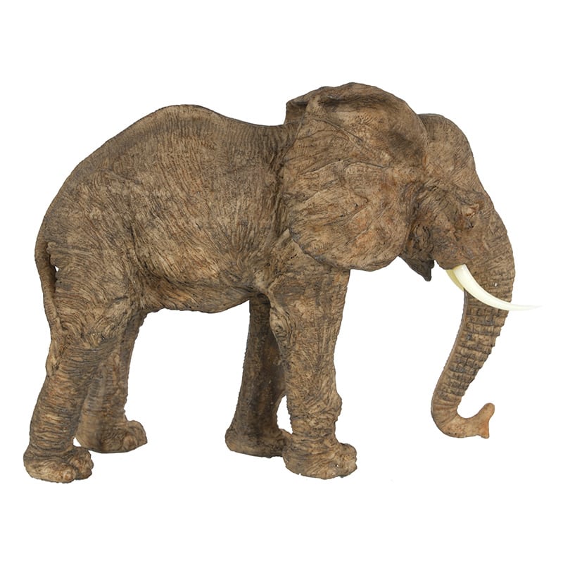 Elephant επιτραπέζιο διακοσμητικό με φιγούρα ελέφαντα από ρητίνη σε καφέ απόχρωση 33x13x26 εκ