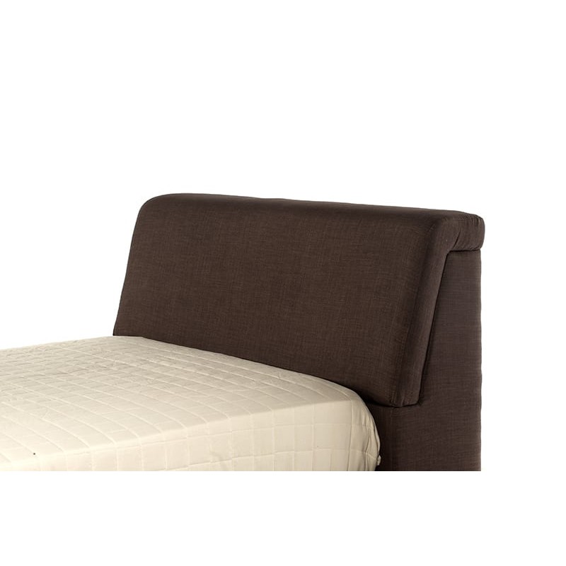 Μονό κρεβάτι σε καφέ απόχρωση με ύφασμα και ξύλινο σκελετό 100x200 εκ | Echo Deco