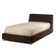 Μονό κρεβάτι σε καφέ απόχρωση με ύφασμα και ξύλινο σκελετό 100x200 εκ | Echo Deco