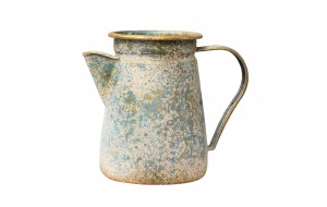 Pitcher μεταλλικό διακοσμητικό βάζο σε σχήμα κανάτας με εφέ οξείδωσης 17x12x20 εκ