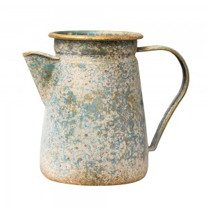 Pitcher μεταλλικό διακοσμητικό βάζο σε σχήμα κανάτας με εφέ οξείδωσης 17x12x20 εκ