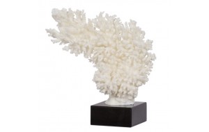 Διακοσμητικό κοράλι λευκού χρώματος σε μαρμάρινη μαύρη βάση 29x11x29 εκ
