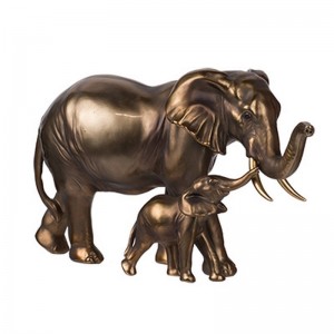 Επιτραπέζιο διακοσμητικό Elephants μεταλλικό σε χρυσό χρώμα 30.5x13.5x17.5 εκ