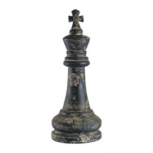 Vintage διακοσμητικό πιόνι σκακιού κεραμικό μαύρο αντικέ 61 εκ