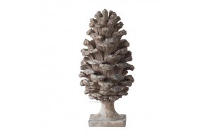 Pine Cone διακοσμητικό κουκουνάρι από ρητίνη σε γκρι απόχρωση 18x36 εκ