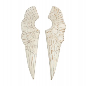 Angel επιτοίχια κεραμικά διακοσμητικά φτερά αγγέλου σε λευκή απόχρωση 31x5x61 εκ  