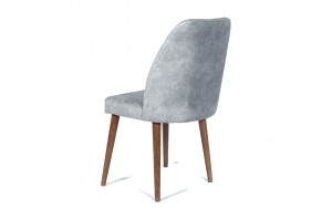 Καρέκλα γκρι dallas βελούδινη με ξύλινα πόδια 50x55x89 εκ