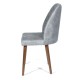 Καρέκλα γκρι dallas βελούδινη με ξύλινα πόδια 50x55x89 εκ
