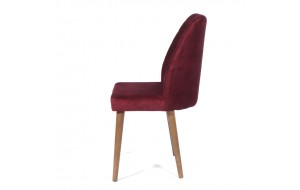 Καρέκλα μπορντό dallas βελούδινη με ξύλινα πόδια 50x55x89 εκ