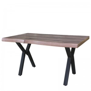 Τραπέζι ξύλινο με μεταλλικά μαύρα χιαστί πόδια 140x80x75 εκ