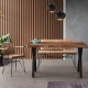 Τραπέζι ξύλινο με μεταλλικά μαύρα χιαστί πόδια 140x80x75 εκ