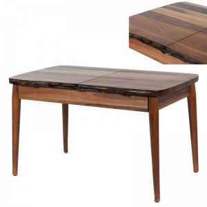 Soho τραπέζι επεκτεινόμενο ξύλινο σε καρυδί απόχρωση 130x80x75 εκ