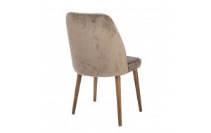 Alfa ξύλινη καρέκλα με βελούδινο κάθισμα σε καφέ χρώμα 50x55x88 εκ