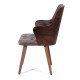 Καρέκλα delux υφασμάτινη καφέ με ξύλινα πόδια σε φυσικό χρώμα 53x62x93 εκ