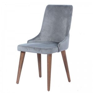 Ege ξύλινη καρέκλα με γκρι ύφασμα 53x64x95 εκ