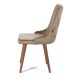 Καρέκλα ege υφασμάτινη καφέ βελούδινη με ξύλινα πόδια σε φυσικό χρώμα 53x64x95 εκ