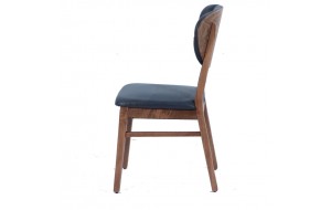 Καρέκλα μαύρη elegance με ξύλινο σκελετό σε καφέ χρώμα 42x54x89 εκ