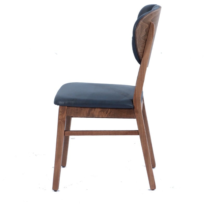 Καρέκλα μαύρη elegance με ξύλινο σκελετό σε καφέ χρώμα 42x54x89 εκ