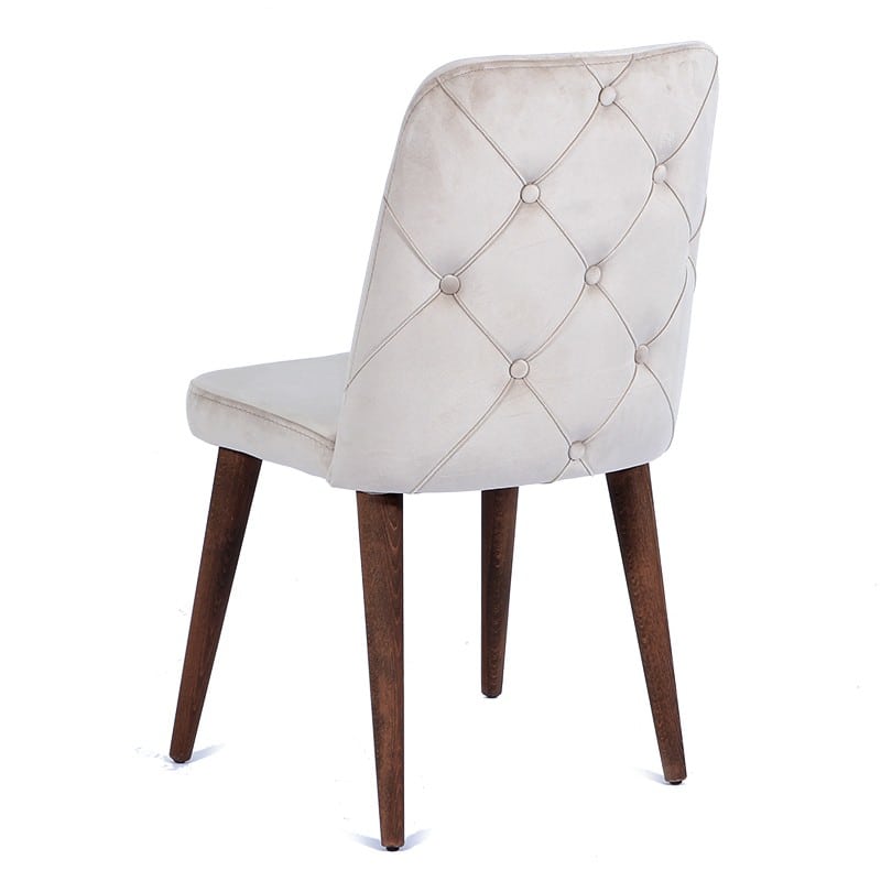 Lotus καρέκλα με ξύλινο σκελετό και υφασμάτινο κάθισμα σε μπεζ απόχρωση 49x60x90 εκ