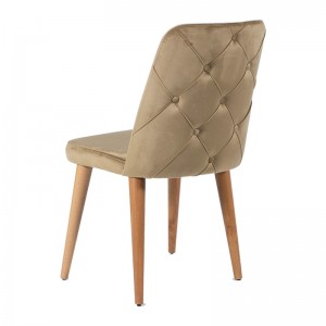Lotus καρέκλα υφασμάτινη ανοιχτό καφέ με ξύλινο σκελετό 49x60x90 εκ