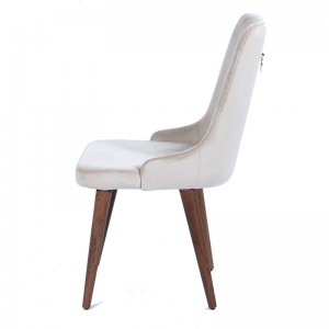 Rio ξύλινη καρέκλα με λευκό ύφασμα 52x63x94 εκ