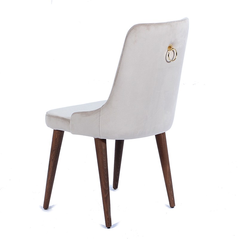 Rio ξύλινη καρέκλα με λευκό ύφασμα 52x63x94 εκ