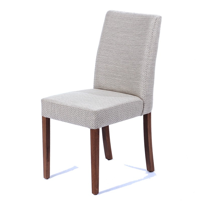 Star ξύλινη καρέκλα τραπεζαρίας με εκρού ύφασμα 43x60x93 εκ