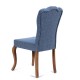 Καρέκλα yonca με υφασμάτινη επένδυση μπλε με πόδια ξύλινα σε καφέ χρώμα 50x60x101 εκ