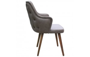 Solo Ukoamik ξύλινη καρέκλα με ύφασμα σε γκρί χρώμα 56x66x93 εκ