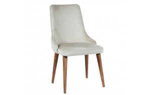 Ege ξύλινη καρέκλα με εκρού ύφασμα 53x64x95 εκ