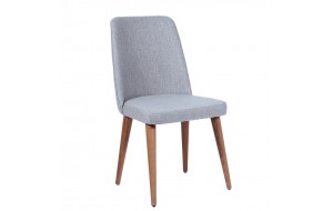Milano ξύλινη καρέκλα με γκρι ύφασμα γκρι 59x59x91 εκ