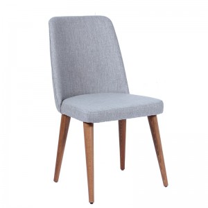 Milano ξύλινη καρέκλα με γκρι υφασμάτινη επένδυση στο κάθισμα 59x59x91 εκ