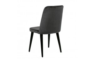 Lisbon καρέκλα τραπεζαρίας με γκρι σκούρο ύφασμα και μαύρα ξύλινα πόδια 59x59x91 εκ