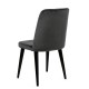 Lisbon καρέκλα τραπεζαρίας με γκρι σκούρο ύφασμα και μαύρα ξύλινα πόδια 59x59x91 εκ