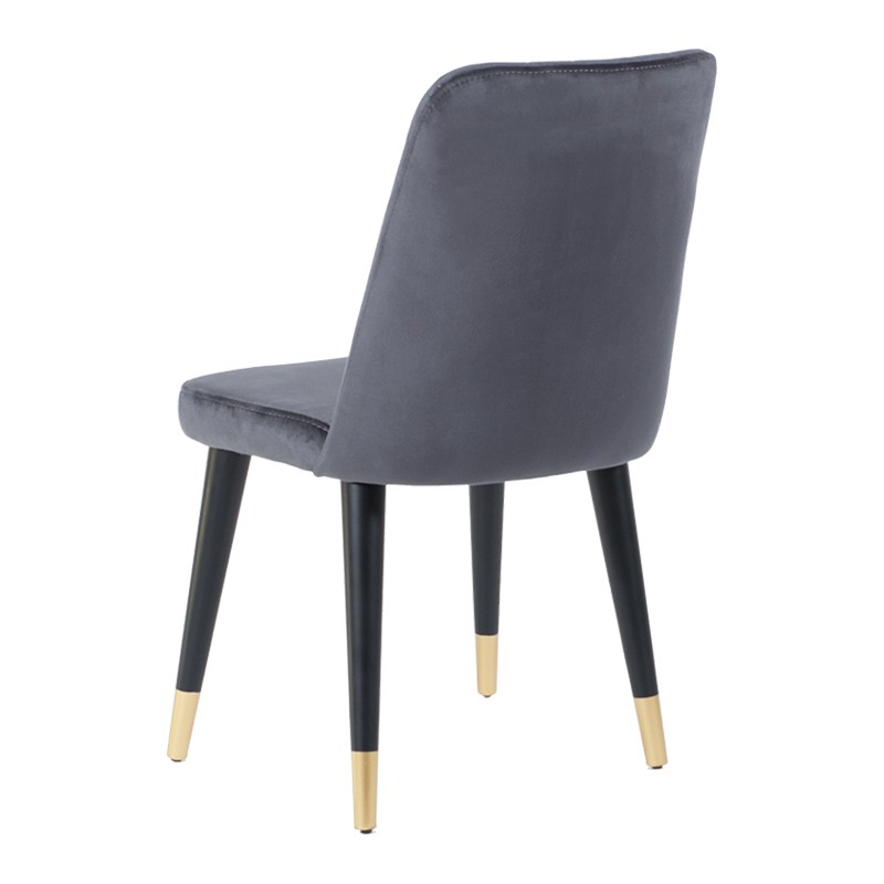 Lisbon ξύλινη καρέκλα με ύφασμα σε γκρι χρώμα με χρυσά ποδαράκια 59x59x91 εκ