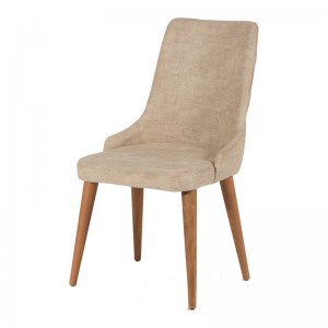 Ege ξύλινη καρέκλα τραπεζαρίας με μπεζ ύφασμα 53x64x95 εκ