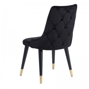 Καρέκλα υφασμάτινη μαύρη με ξύλινο σκελετό 53x64x95 εκ