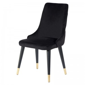 Καρέκλα υφασμάτινη μαύρη με ξύλινο σκελετό 53x64x95 εκ