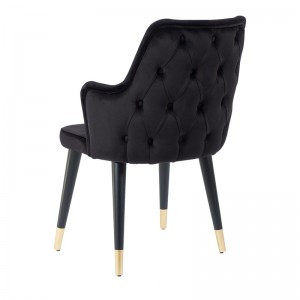 Solo καρέκλα βελούδινη σε μαύρο χρώμα με ξύλινο σκελετό 56x66x93 εκ