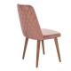 Royal ξύλινη καρέκλα με βελούδινο κάθισμα σε ροζ απόχρωση 48x60x92 εκ