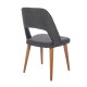 Liber ξύλινη καρέκλα με υφασμάτινο κάθισμα σε ανθρακί απόχρωση 48x60x92 εκ