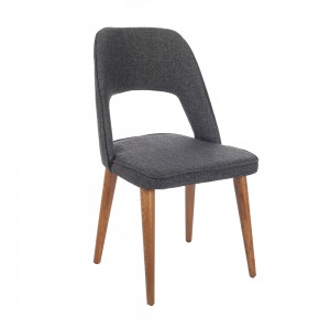 Liber ξύλινη καρέκλα με υφασμάτινο κάθισμα σε ανθρακί απόχρωση 48x60x92 εκ