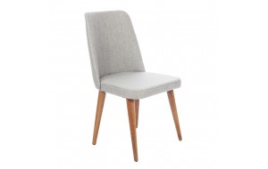 Milano ξύλινη καρέκλα με υφασμάτινο κάθισμα σε γκρι χρώμα 48x60x92 εκ