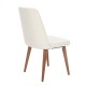 Milano καρέκλα με ξύλινο καφέ σκελετό και λευκό μπουκλέ ύφασμα 48x60x90 εκ