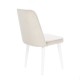 Lisbon καρέκλα με ξύλινο λευκό σκελετό και απαλό μπεζ βελούδο 48x60x92 εκ