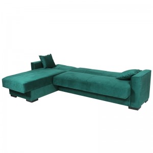 Porto Efor καναπές κρεβάτι γωνιακός σε πράσινο απόχρωση
